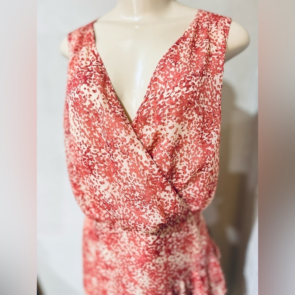 Express Paisley Ruffle Wrap Front Dress - Picture 10 of 16